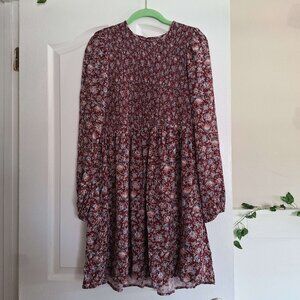 Old Navy Red Floral Mini Dress Large